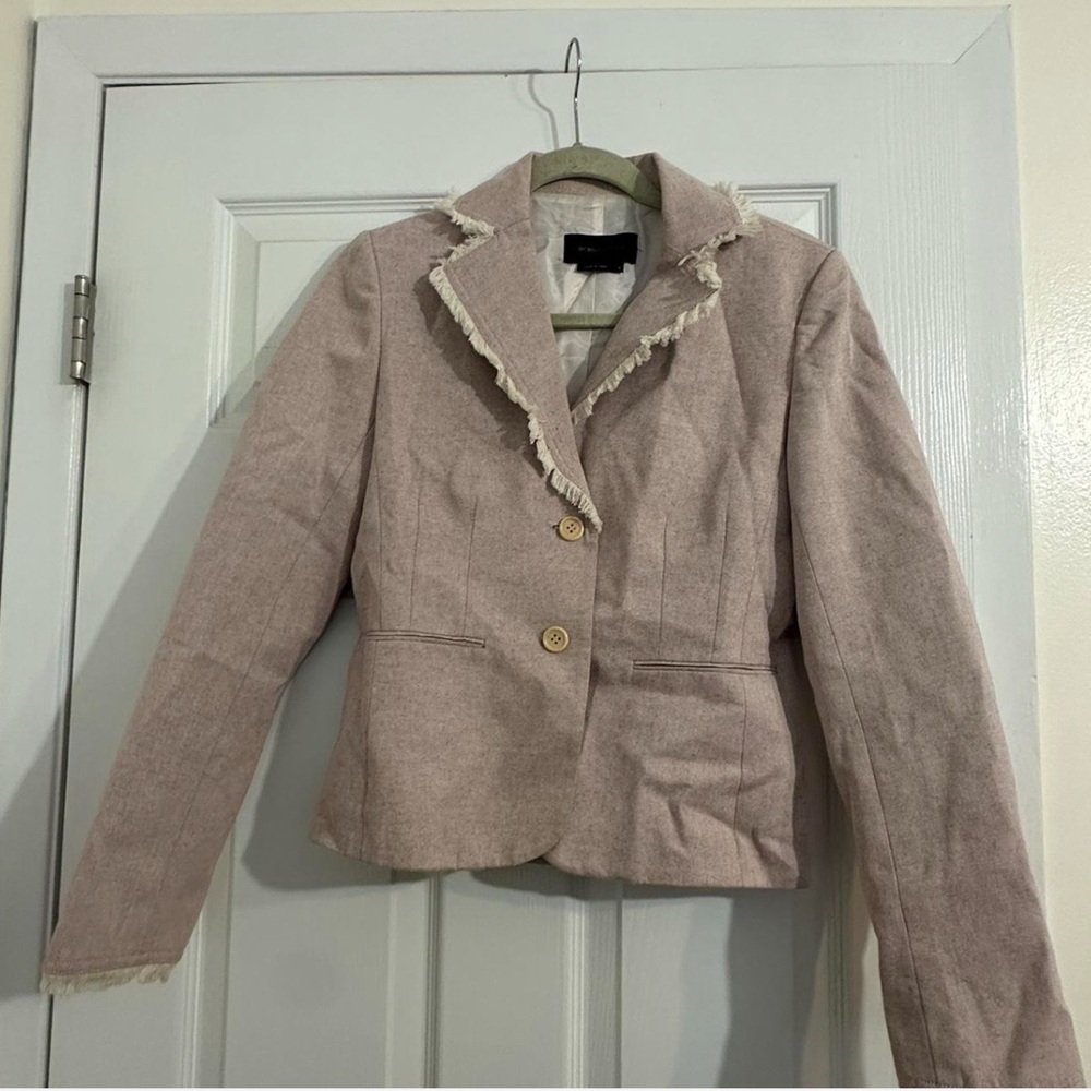 BCBGMaxazria Light Pink Fringe Blazer